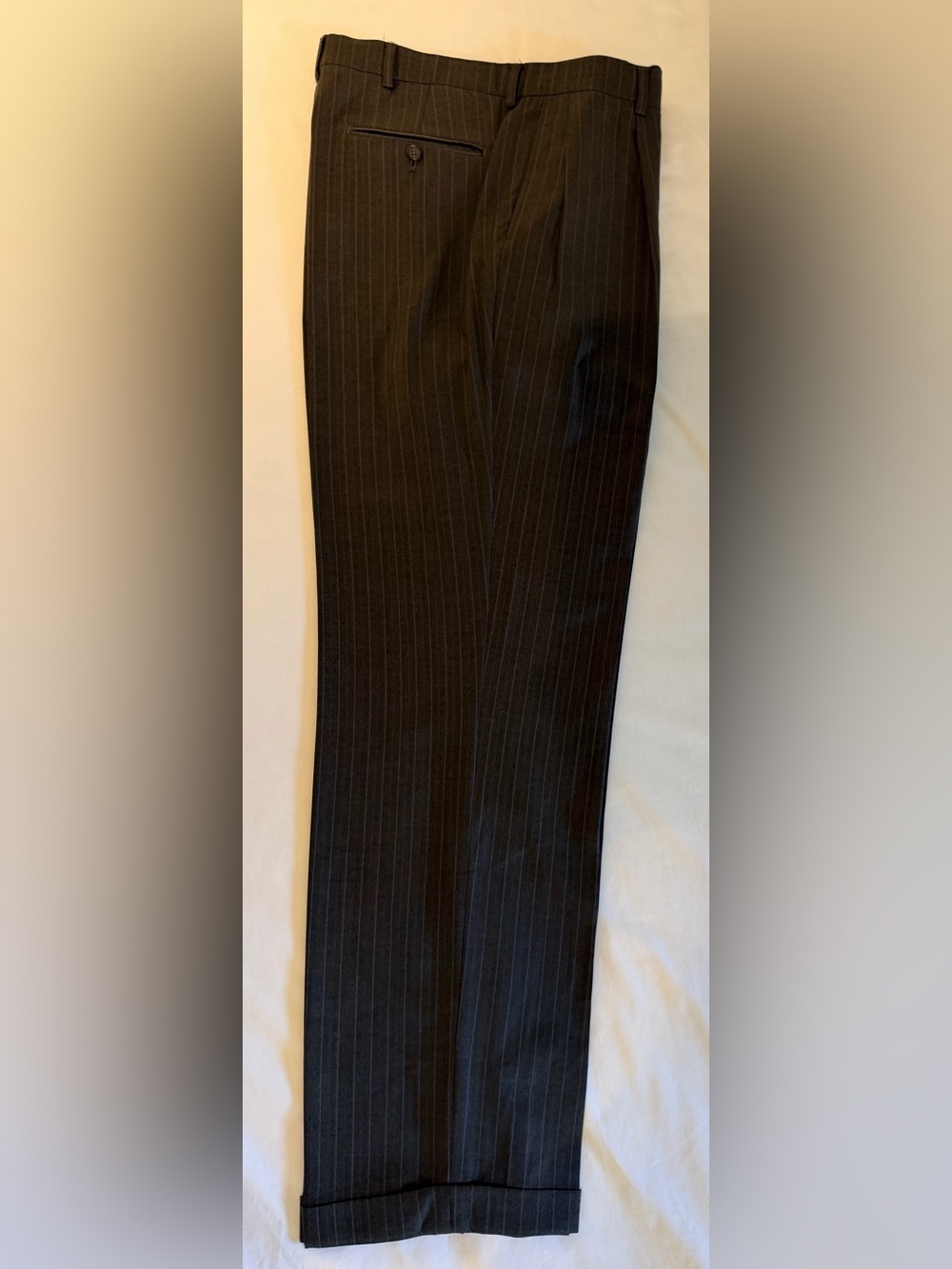 Nautica Brown with Light Blue Pinstripe Dress Trouser Pants
